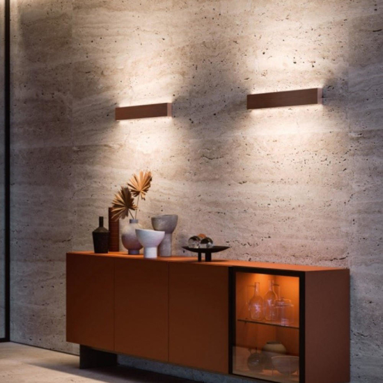 Applique led 41w 2700k bi emissione box w2 linea light rame