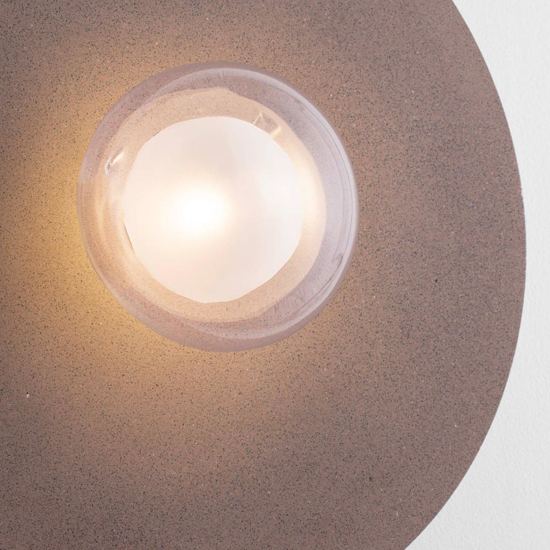 Plafoniera per camera da letto hos disco di cemento rosso rotonda moderna