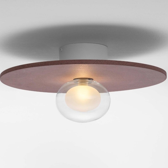 Plafoniera per camera da letto hos disco di cemento rosso rotonda moderna