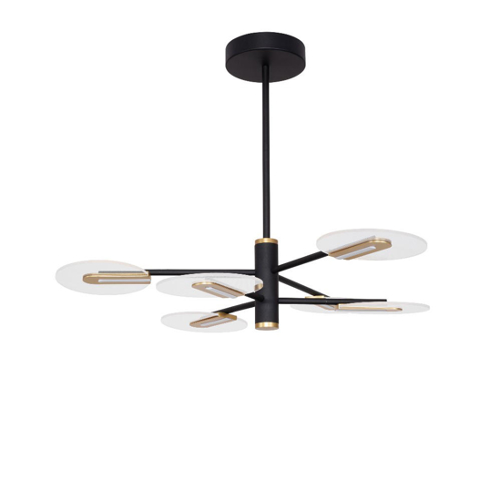 Lampadario moderno per tavolo da pranzo nero e oro led 3000k