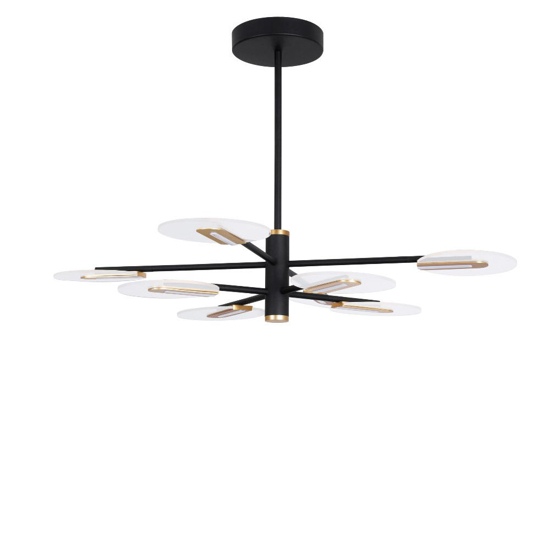 Lampadario moderno per soggiorno nero e oro led 3000k