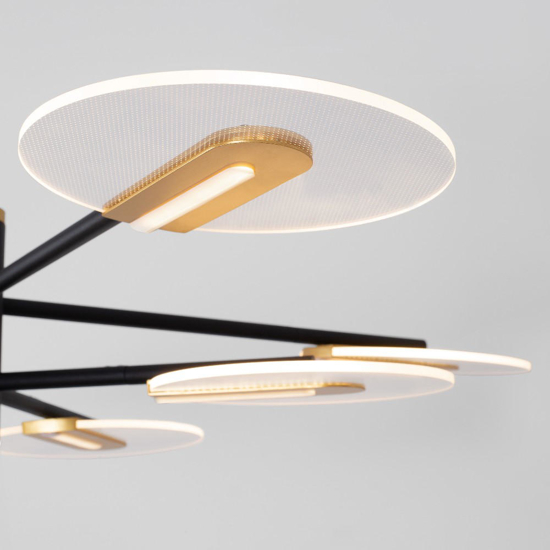 Lampadario moderno per soggiorno nero e oro led 3000k
