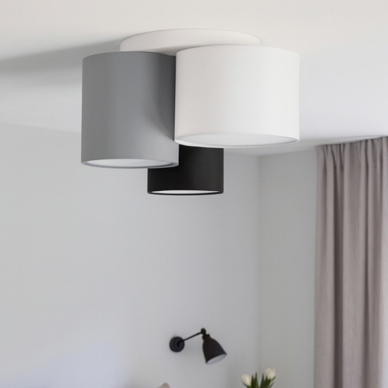 Plafoniera cilindri di tessuto moderna per camera da letto