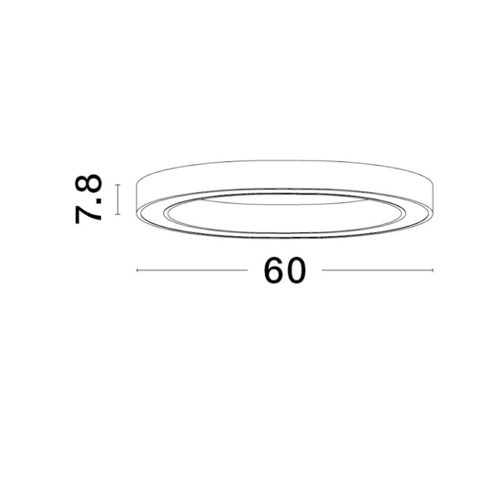Plafoniera tonda per camera da letto led 3000k dimmerabile nero 60 cm