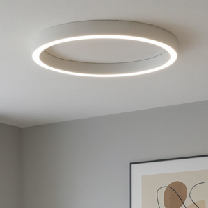 Plafoniera moderna led 3000k dimmerabile cerchio bianco 80 cm