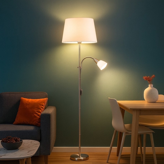 Lampada da terra braccio orientabile moderna conesa eglo
