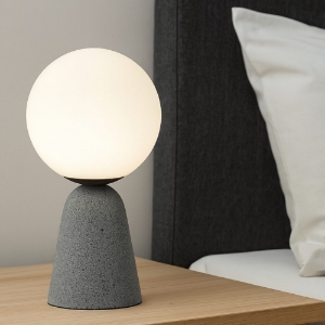 Abat-jour di cemento per comodino camera da letto moderna