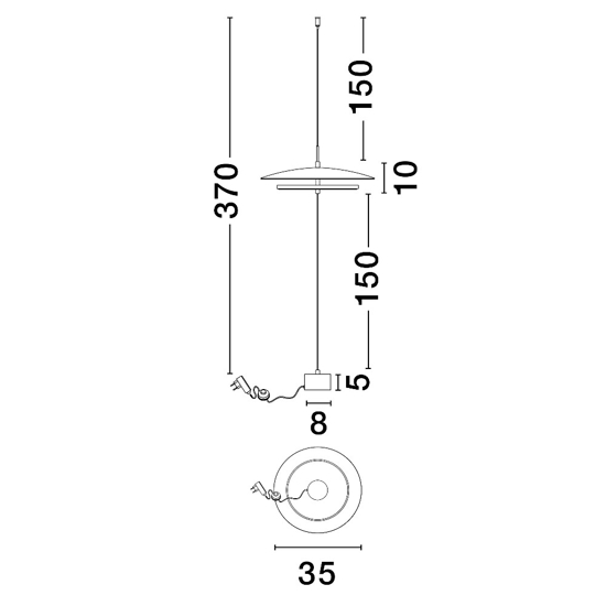 Lampada da terra piantana sospesa led a soffitto moderna bianca