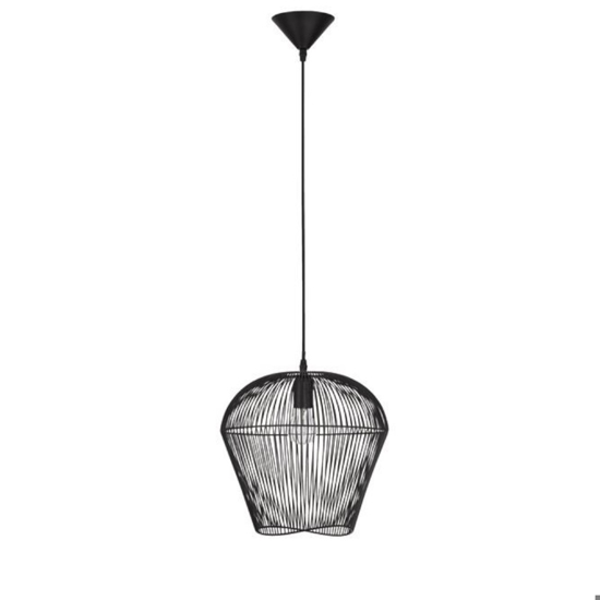Lampadario da cucina fili tessuto nero 