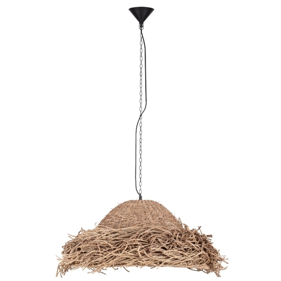 Lampadario rattan alga marina intrecciata