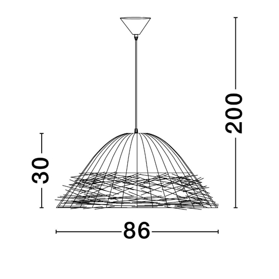 Lampadario rattan alga marina intrecciata