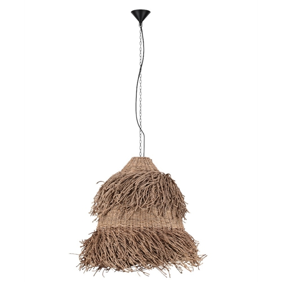 Lampadario per soggiorno rattan e alga marina 80 cm
