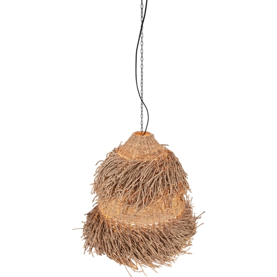 Lampadario per soggiorno rattan e alga marina 80 cm