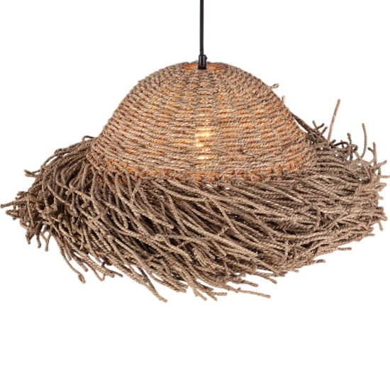 Lampadario in rattan per cucina cupola alga marina