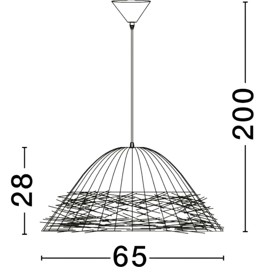 Lampadario in rattan per cucina cupola alga marina