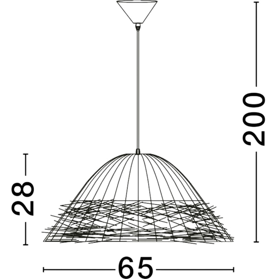 Lampadario in rattan per cucina cupola alga marina