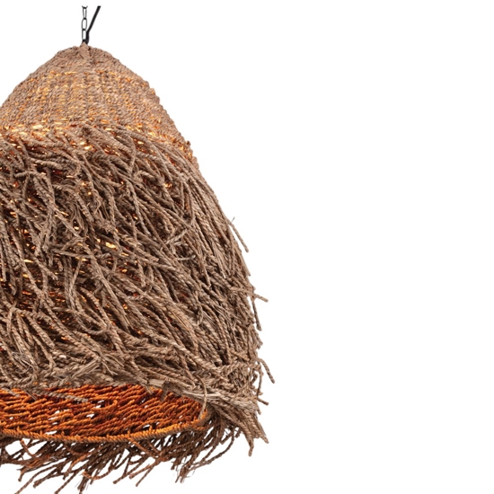 Lampadario rattan cupola alga marina