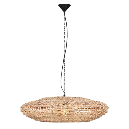 Lampadario in rattan e giacinto per soggiorno salotto