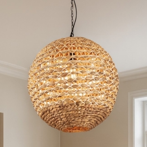Lampadario sfera in giacinto essiccato per soggiorno