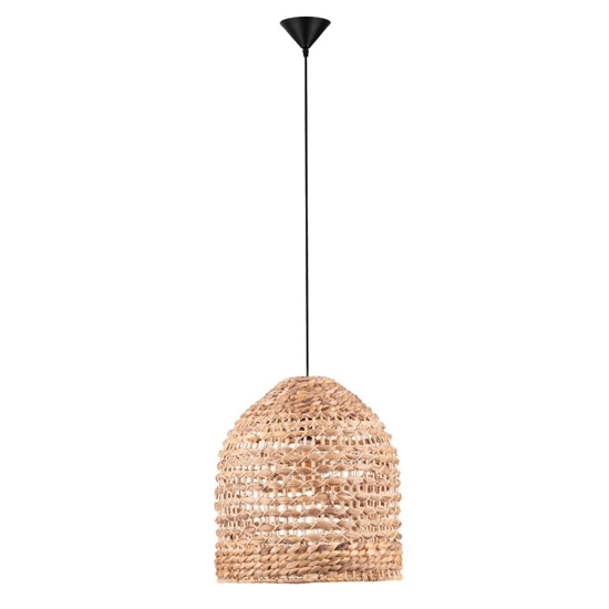 Lampadario da cucina rustica campana di rattan e giacinto legno essiccato