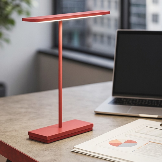 Lampada da scrivania portatile senza fili led rossa dubcolor linea light