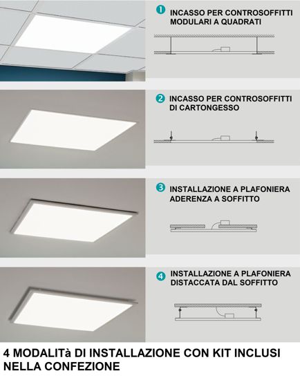 Plafoniera led bianca ad incasso eglo salobrena