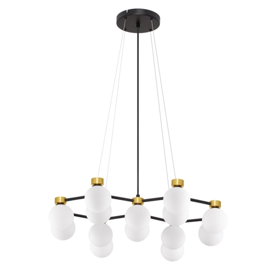 Lampadario per sala da pranzo stile contemporaneo nero oro