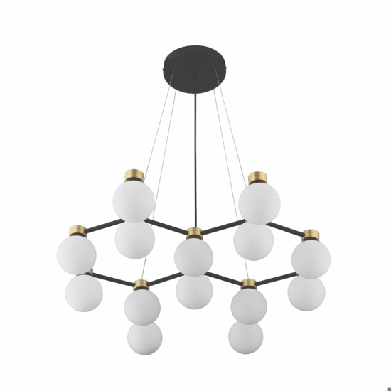 Lampadario per sala da pranzo stile contemporaneo nero oro