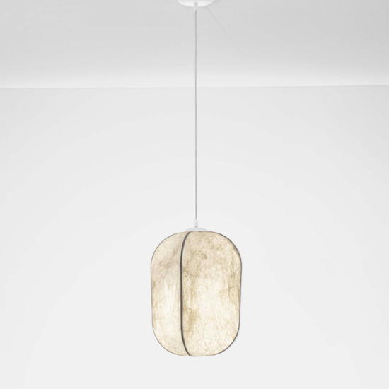 Lampada a sospensione bianco seta di gelso 30cm