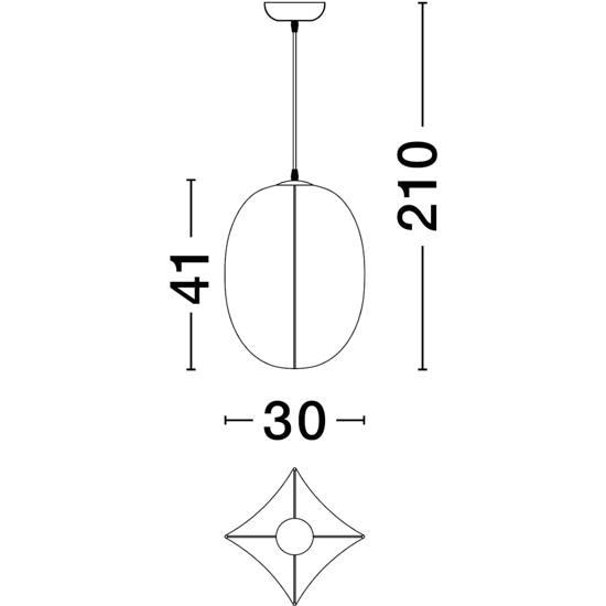 Lampada a sospensione bianco seta di gelso 30cm