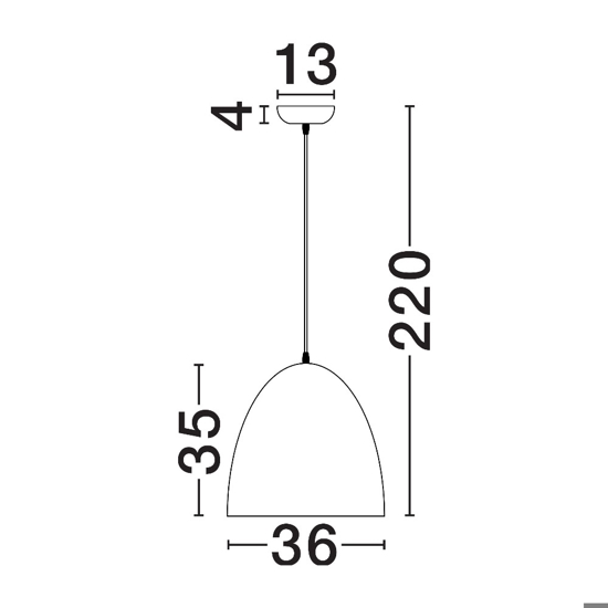 Lampadario cupola 36cm a sospensione nera carta seta di gelso naturale