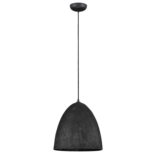 Lampadario cupola 50cm nero carta seta di gelso per sala da pranzo