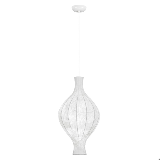 Lampadario a sospensione design in seta di gelso bianco sabbia