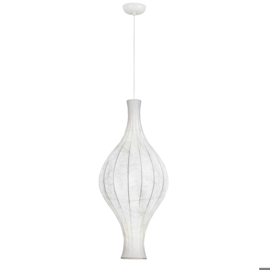 Lampadario a sospensione design seta di gelso naturale bianco sabbia