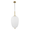 Lampada a sospensione per bagno oro ottone vetro bianco