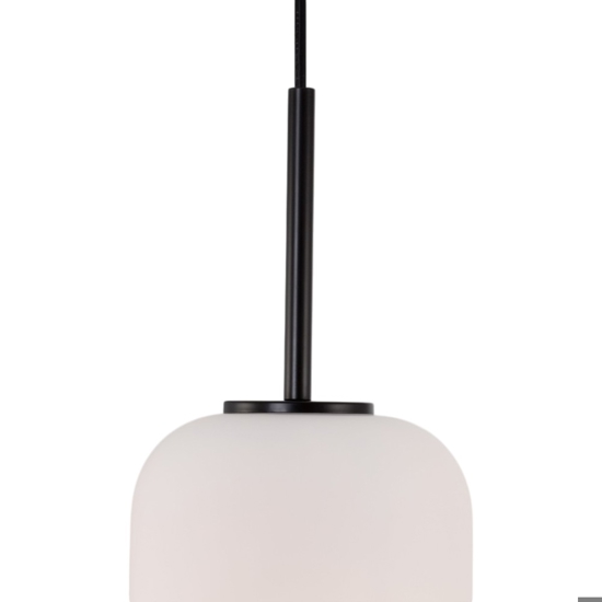 Lampada a sospensione da comodino vetro bianco nera