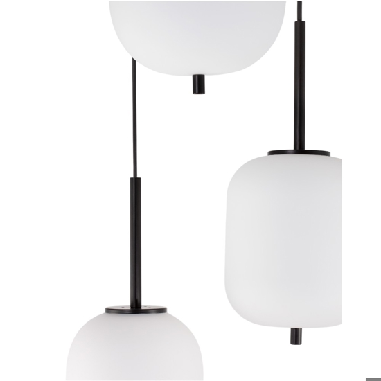 Lampadario nero per camera da letto vetri a grappolo