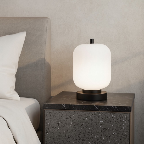Abat jour lampada camera da letto nera bianca per moderna
