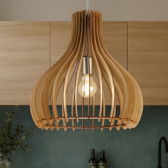 Eglo tindori lampadario da cucina per penisola moderna legno acero