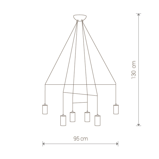 Lampadario moderno per tavolo soggiorno fili nero