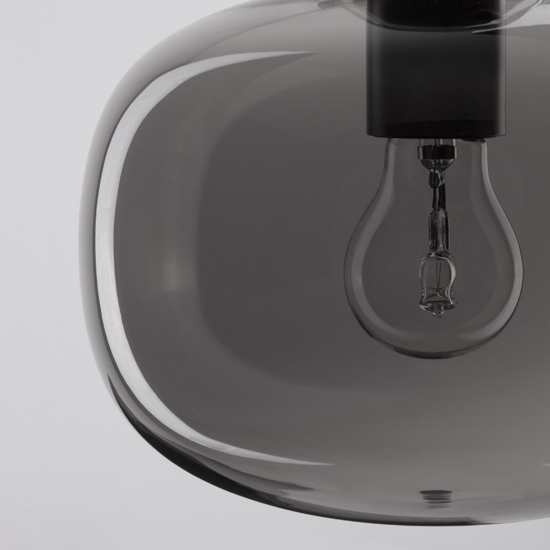 Lampadario per soggiorno moderno grappolo 3 luci vetro grigio