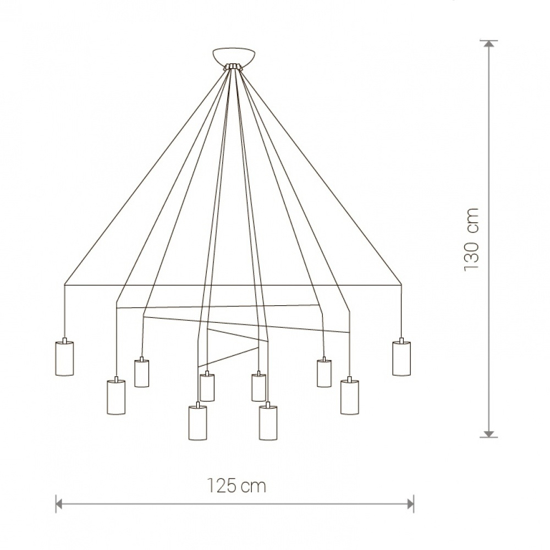Lampadario moderno nero per salotto design particolare