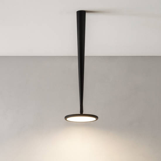 Lampada da soffitto plafoniera nera spot disco orientabile