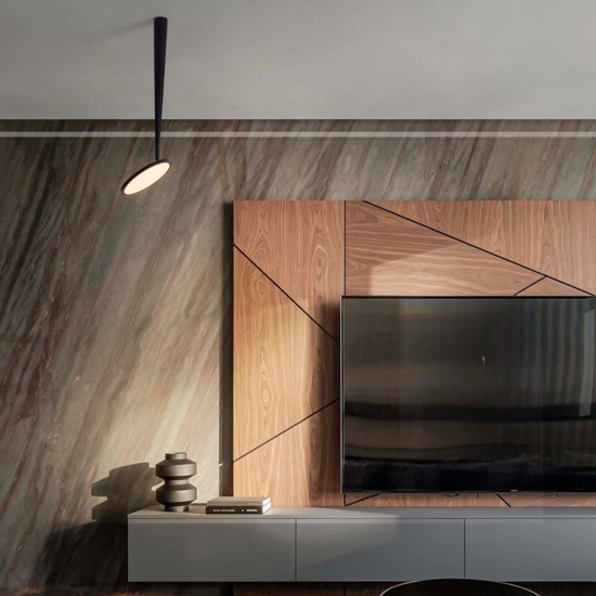 Lampada da soffitto plafoniera nera spot disco orientabile