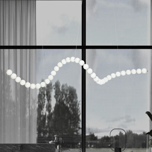 Lampadario design moderno cromo bocce vetro bianco opaco led 3000k dimmerabile
