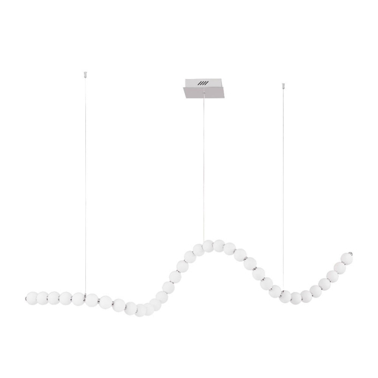 Lampadario design moderno cromo bocce vetro bianco opaco led 3000k dimmerabile