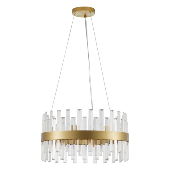 Lampadario di cristallo oro rotondo per soggiorno contemporaneo