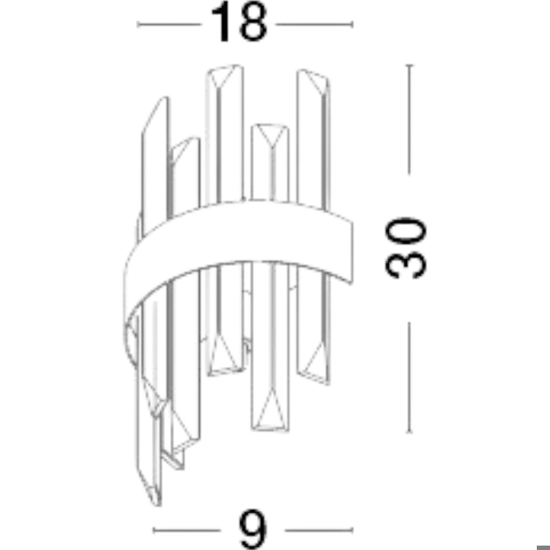 Applique da parete oro con cristalli per salotto