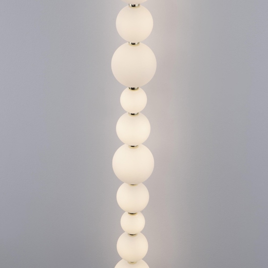 Piantana oro da parete perle vetro bianco elegante