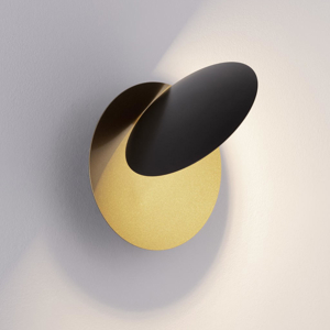 Applique da parete led 3000k orientabile nera e oro